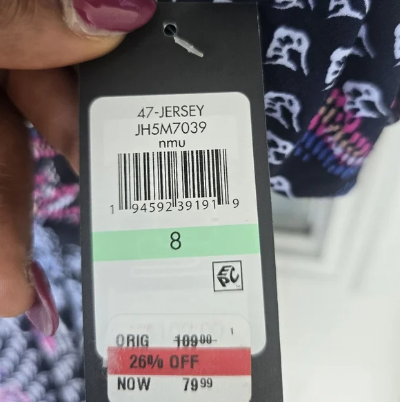 $139 Jessica Howard Dress Sz 8 Elbow-Sleeve Gathered-Waist Stretchy New - Picture 6 of 15